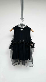 Noir Kei Ninomiya Tule Layered-detailed Tank Top