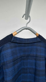 Balenciaga Cashmere-Hybrid Shirt V-Neck Sweater