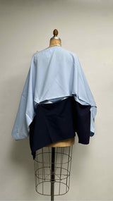 132 5. Issey Miyake L/S Two-tone Boat-neck Asymmetrical Wide Detailed Top