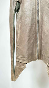 Rick Owens Knit-hybrid Leather Bomber Jacket