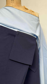 132 5. Issey Miyake L/S Two-tone Boat-neck Asymmetrical Wide Detailed Top