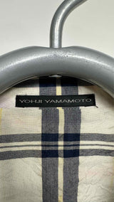 Y's for men Crinkled Plaid Printed Blazer Jacket