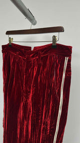 Shinya Kozuka Side-Zip Velvet Stripe Drop-clutch Wide Pants