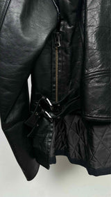 Sacai Zip-detailed Layered Leather Riders Jacket