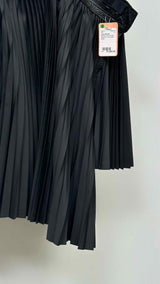 Junya Watanabe Leather-waist Asymmetrical Pleated Skirt