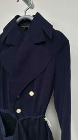 Comme Des Garcons Ruching-Pocket Detailed Hybrid Coat