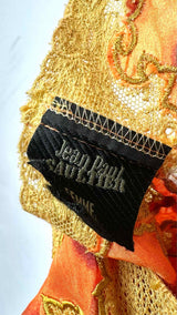 Jean Paul Gaultier N/S Ruched Side-color Printed Dress