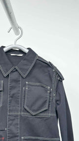 Valentino Shoulder Constructed-stitching Cut-off Jeans