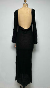 Eckhaus Latta L/S Back-open Mesh Knit Long Dress