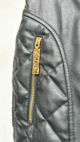 Moschino Couture Quilted Padded Faux-Leather Biker Pants