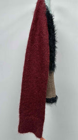 Dries Van Noten Color Blocking Lose Knit Mohair Sweater
