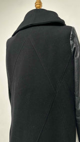 Helmut Lang Leather-htbrid Wool Over Coat