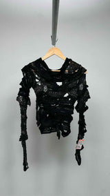 Tao Comme Des Garçons Lace-string Cut-out Sweater