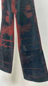 Jean Paul Gaultier "Vampire" Blood Drip Velvet Pants