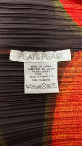 Pleats Please Pleated Printed Long Cardigan