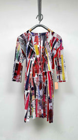 Pleats Please X Terry Johnson Pleated Allover Print Long Cardigan