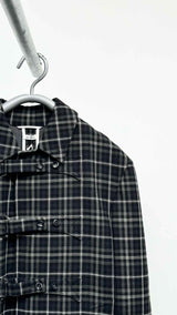 Thom Browne Double-faced Bal collar Gingham Wool Coat