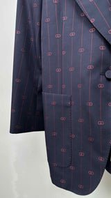 Gucci GG Monogram Pin-stripe Blazer Jacket