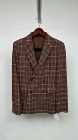 Bode Dunham Plaid Double-breasted Blazer Jacket