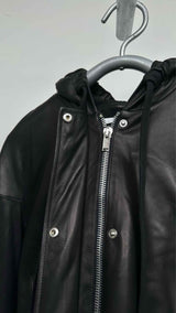 Helmut Lang Hooded Quilted-lining Leather Jacket