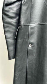Thom Browne Trimmed Leather Coat