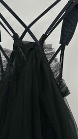 Noir Kei Ninomiya N/S Tulle Twist Suspender Wrap Top