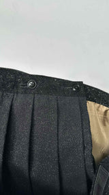 Yohji Yamamoto Pour Homme Front- faux-fur Side-pleated Glitter Kilt