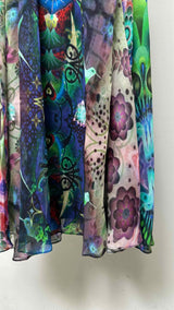 Emporio Armani N/S Floral Hummingbird Print Silk Dress