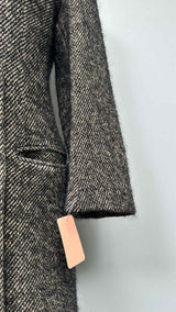 Margiela Double-breast Fuzzy Weave Long Over Coat