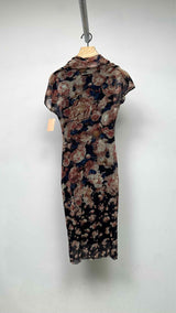 Jean Paul Gaultier S/S Rose Mesh Draped Long Dress