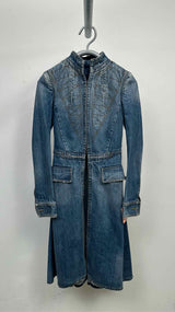 Alexander McQueen Embroidered Denim Tail Coat