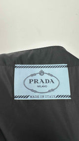 PRADA N/S Logo-applique Renylon Midi Dress
