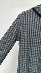 Pleats Please L/S Houndstooth High-Neck Pleated Top