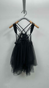 Noir Kei Ninomiya N/S Tulle Twist Suspender Wrap Top
