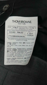 Thom Browne Pleated Back-Buckled High-Waist Wide Pants