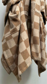 Comme Des Garcons Checker Cut-out Reconstructed Over Coat