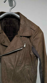 Rick Owens Cropped Leather Riders Jacket