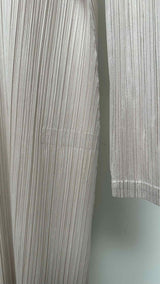 Pleats Please L/S V-neck Pleated Long Dress