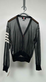 Thom Browne Silk Organza Cropped Cardigan