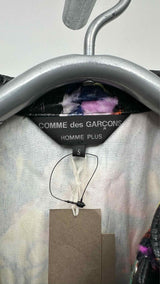Comme Des Garcons Homme Plus Faux-leather Velvet Hybrid Printed Coach Jacket