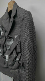 Women's Comme Des Garcons Houndstooth Ruffle Blazer Jacket