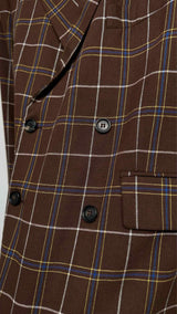 Bode Dunham Plaid Double-breasted Blazer Jacket