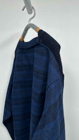 Balenciaga Cashmere-Hybrid Shirt V-Neck Sweater