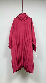 Homme Plisse Wide-pleated Oversized Zip-up Hooded Coat