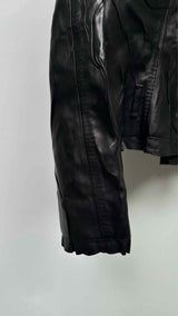 Acne Studios Crinkled Collar-less Leather Jacket
