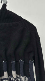 Sacai Zip-up Hybrid Knitted Coat