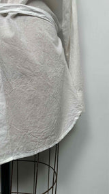 Ann Demeulemeester L/S Collarless Belted Crinkled Shirt Dress