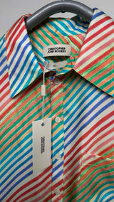 Christopher John Rogers S/S Rainbow Striped Shirt