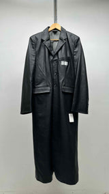 VTMNTS Barcode Long Leather Coat