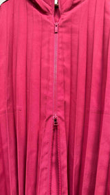 Homme Plisse Wide-pleated Oversized Zip-up Hooded Coat